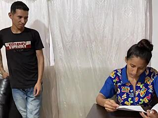 巨乳女教師が巨根で密着中出しクソアップセックス