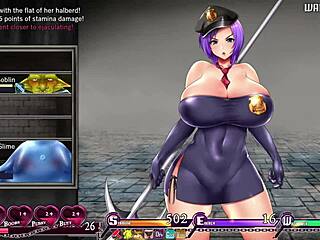 Karryn navigates prison level 2 in this hentai adventure