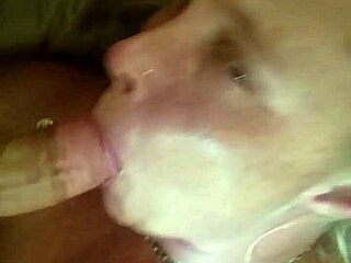 Wife gives sloppy amateur blowjob to husband