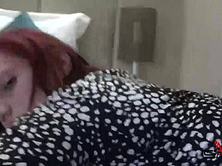 Redhead And Partner In Public Outdoor Scene