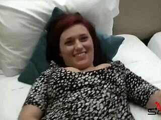 Redhead And Partner In Public Outdoor Scene