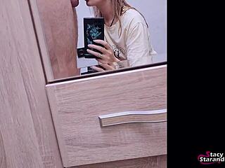 I love how my stepsister films our sex and begs for cum on her face