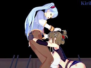 Nine And Chitose Kisaragi With Ruri Hoshino In Intense Lesbian Play Futanari Scene