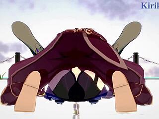 amber and fischl have intense sex with aether in genshin hentai