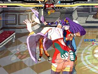 Brian faces off against izanami in an anime cartoon battle with cumshot elements