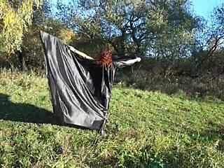 Mature Woman Dances In Bikini Outdoors With Natural Tits!