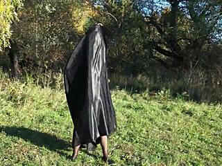 Mature Woman Dances In Bikini Outdoors With Natural Tits!