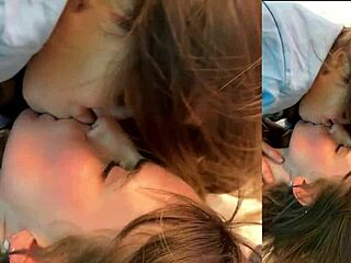 Birthday surprise turns wild with kisses and cumshot