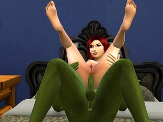 the hulk is pounding the sexy redhead's ass in this anal-only hentai cartoon.