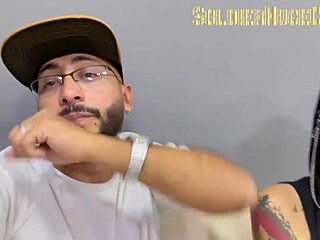 beautiful tattooed latina girl starts porn career with intense deepthroat blowjob on big cock.