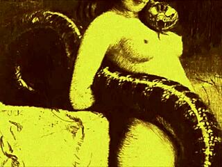 Vintage erotične risbe prikazujejo retro anime hentai scene z eksplicitnim risanim seksom