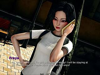 My bully turns into my lover, teasing with small tits in this game