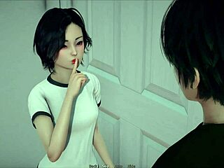 My bully turns into my lover, teasing with small tits in this game