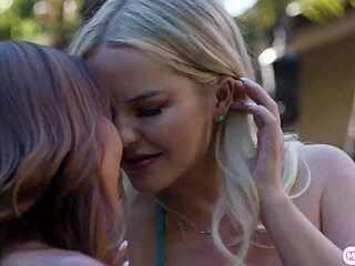 Lesbian Stepmom Facesitting Her Big Tits Asian Stepdaughter in Outdoor Action