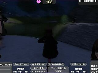 Sereka-san exposes in naked coat outdoors