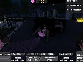 Sereka-san exposes in naked coat outdoors