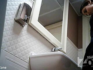 I caught something wild on a hidden camera in a bar toilet last night.