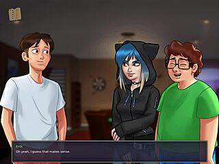 In Summertime Saga 159, she handles monster cock with small tits 😏