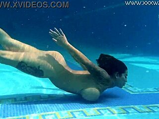 Canadian Milf Heidi Van Horny Pleasures Herself by Pool with Big Tits