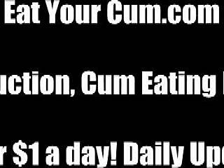 time for your daily cum feeding cei with femdom domination bdsm instruction