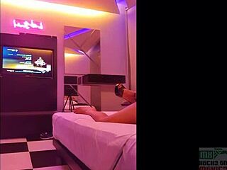 karlita hotwife smokes cock sits husband on chair wears black garter fucks in front of him 1