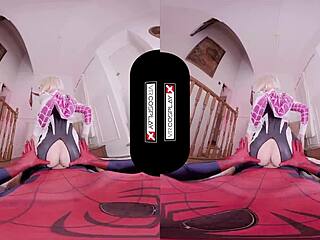 Spider Gwen Blows Your Mind with Her Mouth and Pussy in VR!