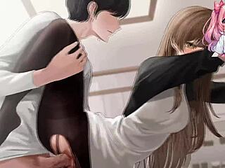 Holy cow! Sexy vampires in stockings get pounded hard at college!