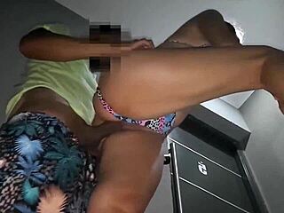 horny milf neighbor begs for creampie on pool stairs with monster cock