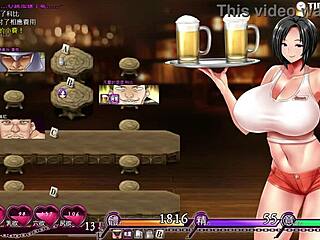 In Karryn's prison tavern hentai game, she encounters big cocks and tits