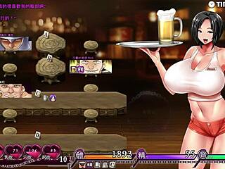 In Karryn's prison tavern hentai game, she encounters big cocks and tits