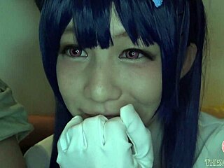 Japanese idol cosplayer gets creampied in doggystyle hentai cosplay intro