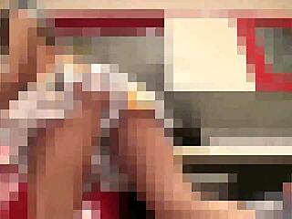 Teen 18+ Babe Gives An Upskirt Show While Cooking Dinner