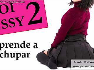 Spanish Shemale Sucks Dildo in Joi Sissy Training with Strapon Cum and European Ladyboy Toys