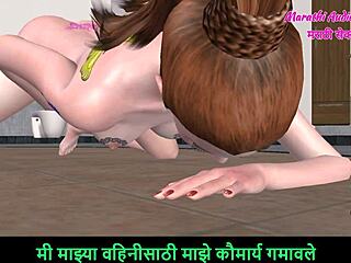 Cute teen girl rubs pussy in doggy style animation. 😉