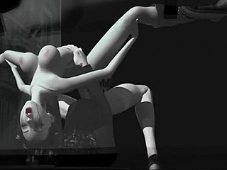 Wild 3D big tits girl huge cock