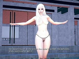 anime hentai girl in cute outfit with big tits and curvy boobs