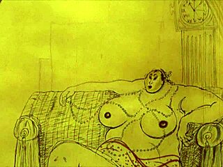 vintage erotic drawings with retro cartoon style
