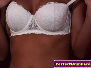 Glam euro babe cocksucking until facialized