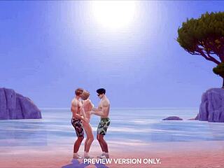 Beach Walk With Taylor And Joe - 3D Hentai Double Penetration Preview!