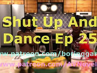 Shut up and dance while I give you a blowjob with my big tits.