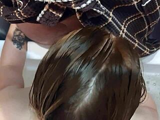 she sucked him off in the shower, finished in mouth, then mutual play in bed