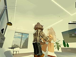 Blond søtnos bøyd over for monster svart kuk i vill doggystyle