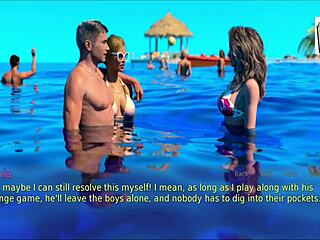 A wife and stepmother in blonde cartoon scene