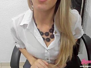 boss catches employee jerking off and gives him a guided handjob lesson