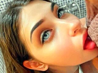 Stranger fucks me hard doggystyle at home, cums on my face and pussy