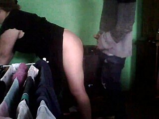 Latina milf fucks in kitchen.