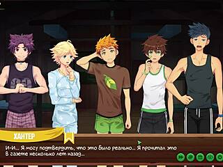 Keitaro Sneaks a Jerk-Off Session in the Shower During Camp Episode 6. Russian Voice Adds Heat!