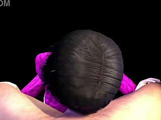 Big sister gives clothed blowjob in 3D anime