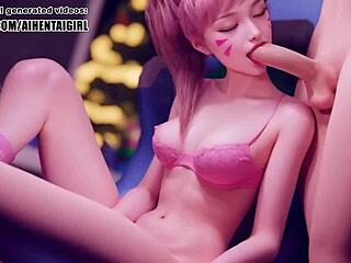 Overwatch DVA Cosplay Blowjob Uncensored Hentai AI Generated Adventure