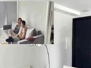 the wife almost gets caught giving her ass to her brother by her husband